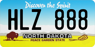 ND license plate HLZ888