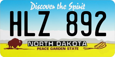 ND license plate HLZ892