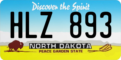 ND license plate HLZ893