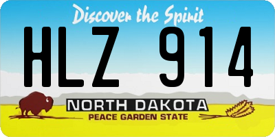 ND license plate HLZ914
