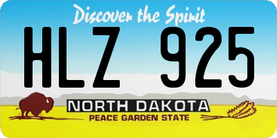 ND license plate HLZ925
