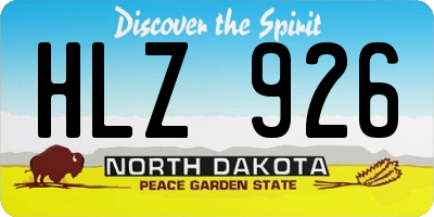 ND license plate HLZ926