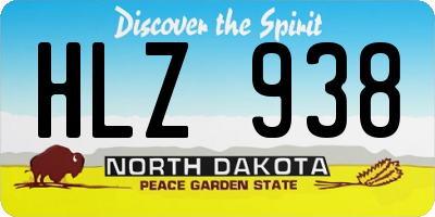 ND license plate HLZ938