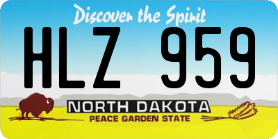 ND license plate HLZ959