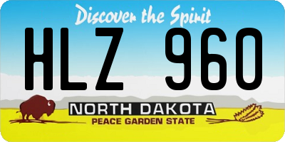 ND license plate HLZ960