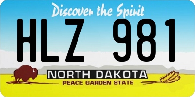 ND license plate HLZ981