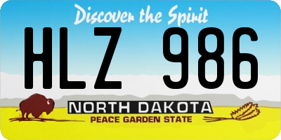 ND license plate HLZ986