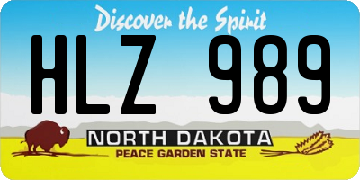 ND license plate HLZ989