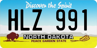 ND license plate HLZ991