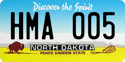 ND license plate HMA005