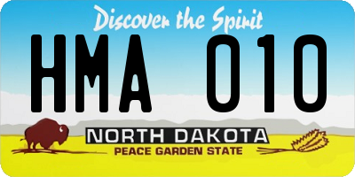ND license plate HMA010