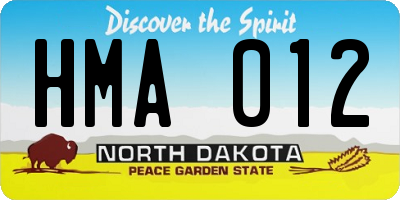 ND license plate HMA012