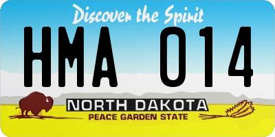 ND license plate HMA014