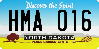 ND license plate HMA016