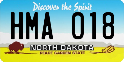 ND license plate HMA018