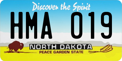 ND license plate HMA019