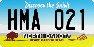 ND license plate HMA021