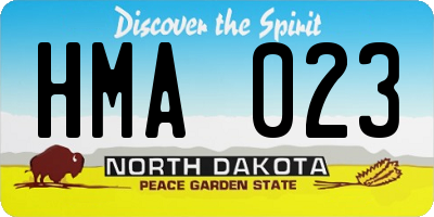 ND license plate HMA023