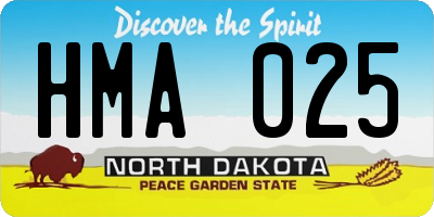 ND license plate HMA025