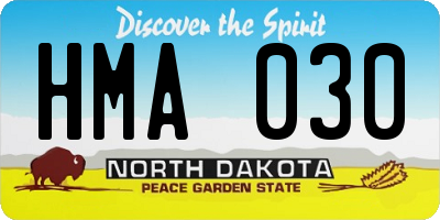 ND license plate HMA030