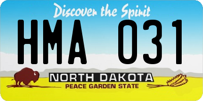 ND license plate HMA031