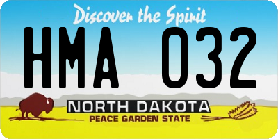 ND license plate HMA032
