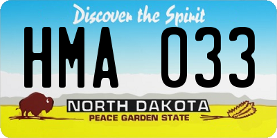 ND license plate HMA033