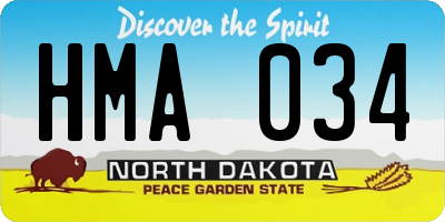 ND license plate HMA034