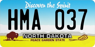 ND license plate HMA037