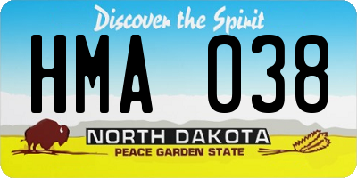 ND license plate HMA038