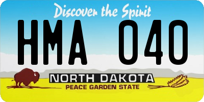 ND license plate HMA040