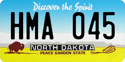 ND license plate HMA045