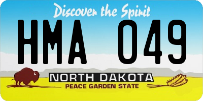 ND license plate HMA049