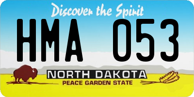 ND license plate HMA053