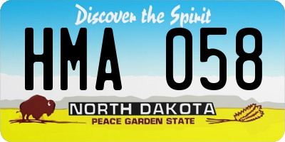 ND license plate HMA058