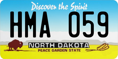 ND license plate HMA059
