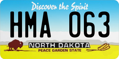 ND license plate HMA063