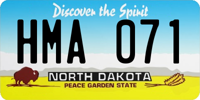 ND license plate HMA071
