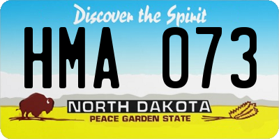 ND license plate HMA073