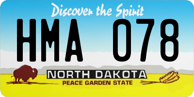 ND license plate HMA078