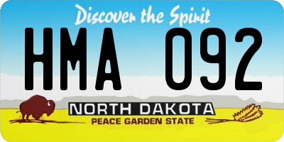 ND license plate HMA092