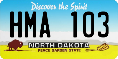 ND license plate HMA103