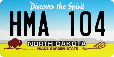ND license plate HMA104