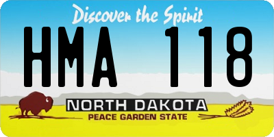 ND license plate HMA118