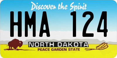 ND license plate HMA124