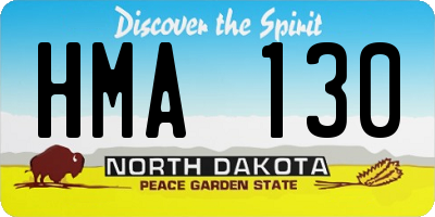 ND license plate HMA130