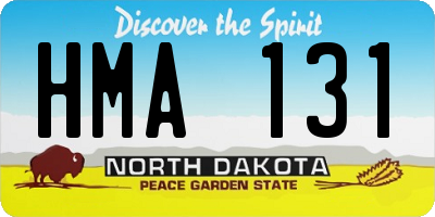 ND license plate HMA131