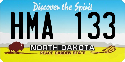 ND license plate HMA133