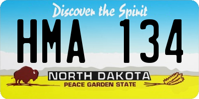 ND license plate HMA134