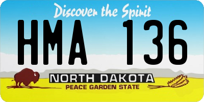 ND license plate HMA136